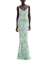 chinese dress ladies Turquoise Gloria Linen Blend Dress  Fenwick
