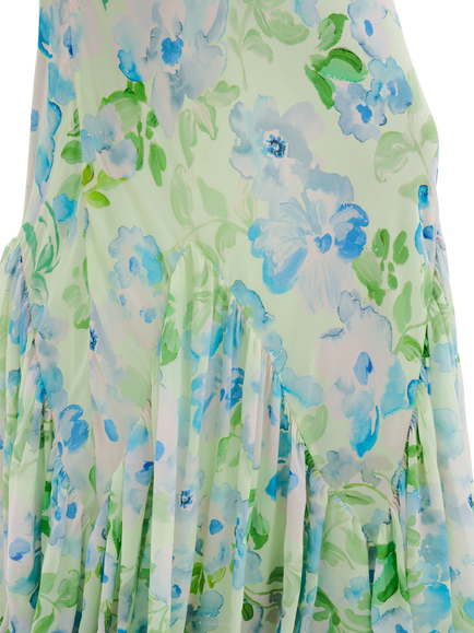 Malina Amaia Pure Silk Chiffon Maxi Dress, Multi - view 2, Multi