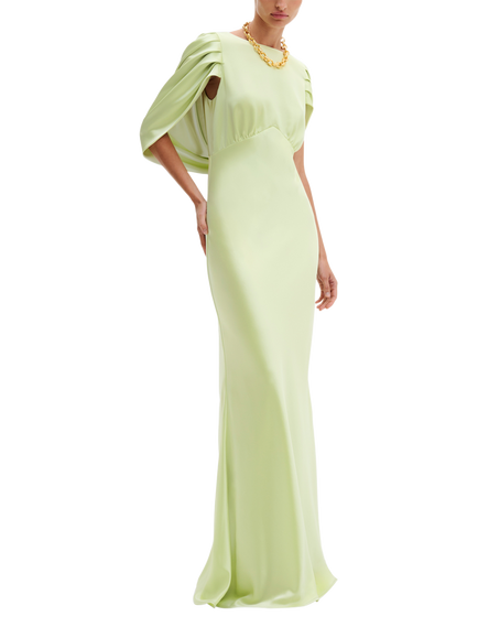 Malina Louise Drape Back Maxi Dress, Pistachio, Pistachio