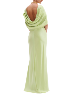 Malina Louise Drape Back Maxi Dress, Pistachio - view 2, Pistachio