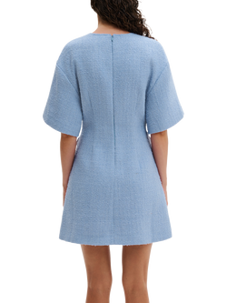 Malina Rayna Boucle Mini Dress, Blue - view 2, Blue