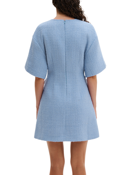Malina Rayna Boucle Mini Dress, Blue - view 2, Blue