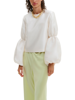 Malina Cia Double Puff Sleeve Top, White, White