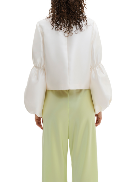 Malina Cia Double Puff Sleeve Top, White - view 2, White