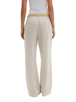 Malina Yana High Rise Pure Linen Trousers, Beige - view 2, Beige