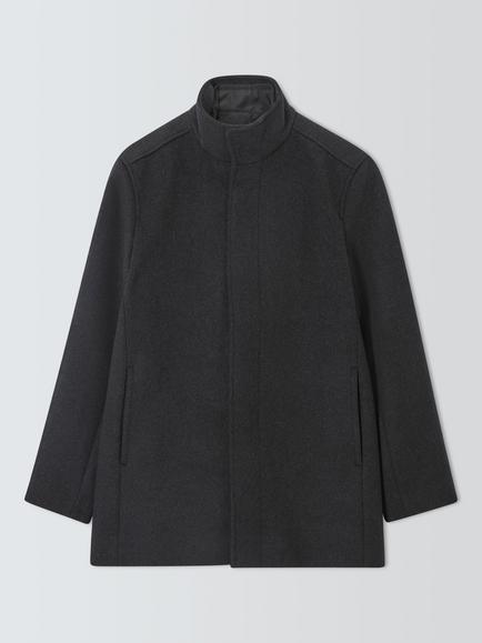John Lewis Wool Rich Car Coat, Charcoal, Charcoal