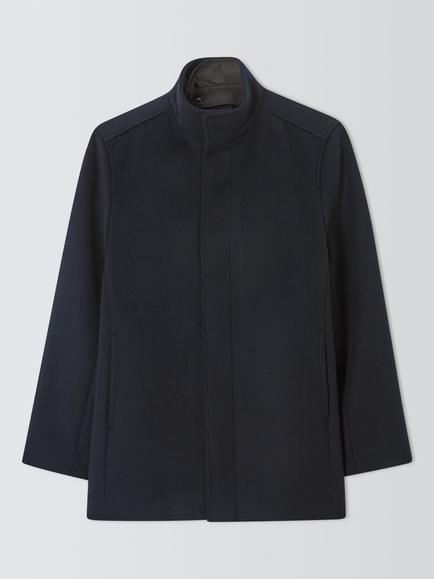 John Lewis Wool Blend Coat, Navy, Navy