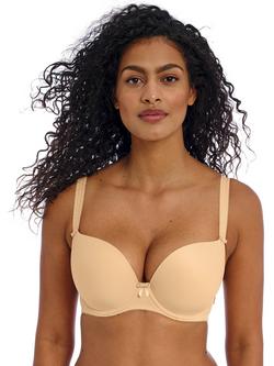 Freya Deco Underwired Moulded Plunge T-Shirt Bra, Nude