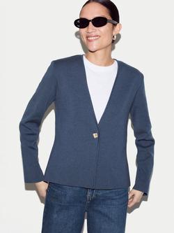 Jigsaw Minimalist Wool Rich Jacket, Blue, Blue