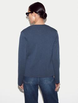 Jigsaw Minimalist Wool Rich Jacket, Blue - view 2, Blue