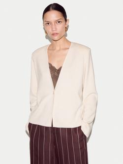 Jigsaw Minimalist Wool Rich Jacket, Cream