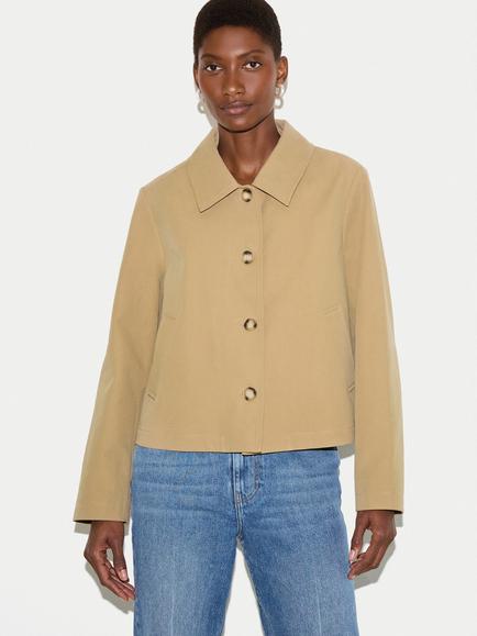 Jigsaw Cropped Trench Jacket, Beige, Beige