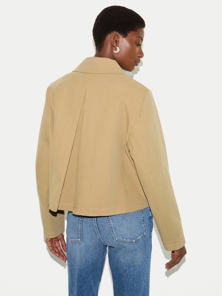 Jigsaw Cropped Trench Jacket, Beige - view 2, Beige
