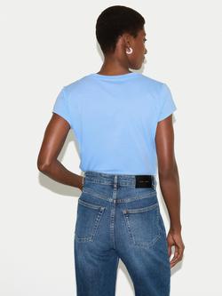 Jigsaw Supima Cotton Scoop Neck T-Shirt - view 2, Blue