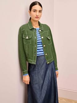 Brora Utility Pure Linen Jacket, Olive, Olive