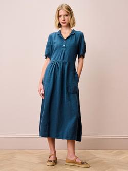 Brora Utility Pure Linen Shirt Dress, Ink, Ink