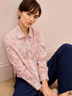 Brora Liberty Floral Shirt, Coral/Multi - view 2, Coral/Multi