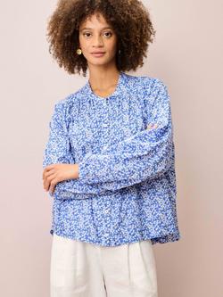 Brora Liberty Floral Floaty Shirt, Cornflower, Cornflower
