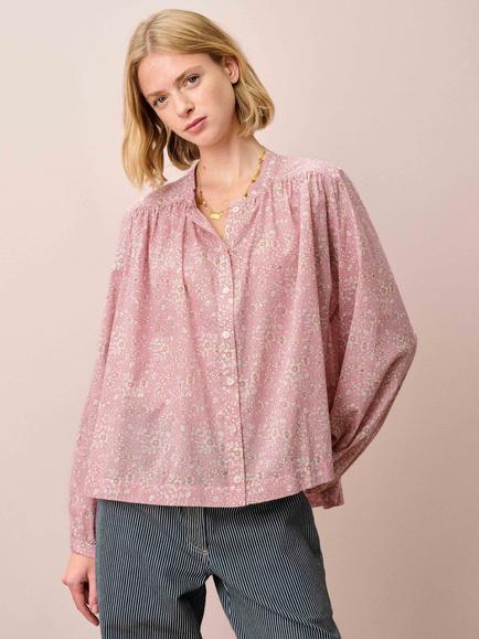 Brora Liberty Floral Floaty Shirt, Rose, Rose