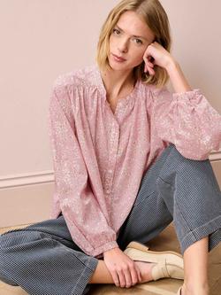 Brora Liberty Floral Floaty Shirt, Rose - view 2, Rose