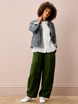 Brora Embroidered Floral Dobby Shirt, White - view 2, White