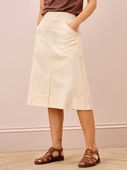 Brora Linen Blend Utility Skirt, Almond, Almond