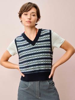 Brora Fair isle Wool Rich Tank Top, Neptune, Neptune
