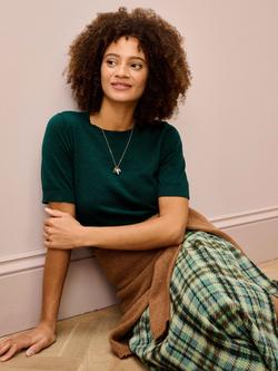 Brora Classic Round Neck T-Shirt, Mallard - view 2, Mallard