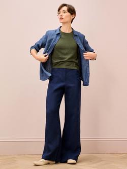 Brora Classic Round Neck T-Shirt, Olive - view 2, Olive