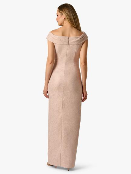 Adrianna Papell Off Shoulder Jacquard Maxi Dress, Blush - view 2, Blush
