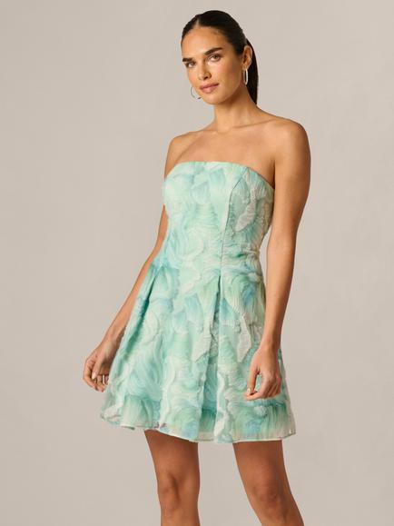Adrianna By Adrianna Papell Soutache Embroidered Mini Dress, Jade/Multi, Jade/Multi