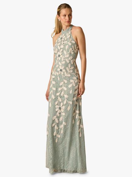 Adrianna Papell Soutache Lace Sleeveless Dress, Sage/Ivory, Sage/Ivory