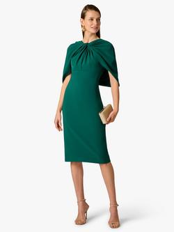 Adrianna Papell Open Back Stretch Crepe Cocktail Dress, Dark Ivy - view 2, Dark Ivy