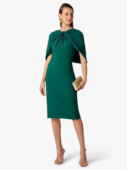 Aidan Mattox by Adrianna Papell Open Back Stretch Crepe Cocktail Dress, Dark Ivy - view 2, Dark Ivy
