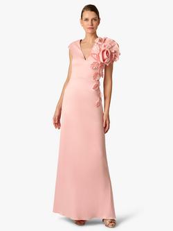 Adrianna Papell Stretch A-Line Sleeveless Mikado Gown, Pink, Pink