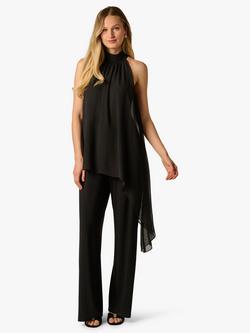 Adrianna Papell Jersey Mix Wide Leg Jumpsuit, Black, Black