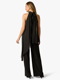 Adrianna Papell Jersey Mix Wide Leg Jumpsuit, Black - view 2, Black