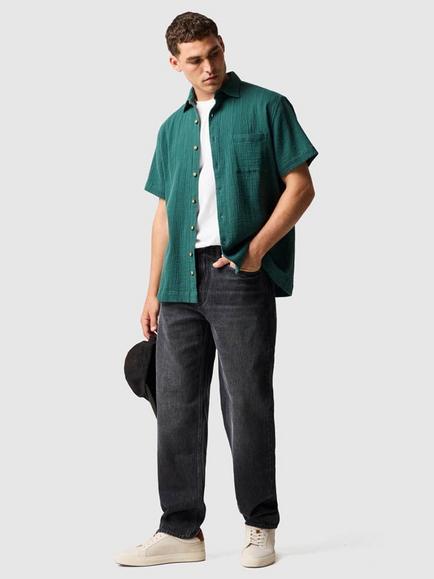 Rodd & Gunn Adams Flat Shirt, Bottle Green - view 2, Bottle Green