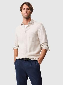 Rodd & Gunn Coromandel Washed Linen Long Sleeve Shirt, Oatmeal, Oatmeal