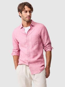Rodd & Gunn Coromandel Linen Slim Fit Long Sleeve Shirt, Orchid