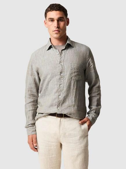 Rodd & Gunn Coromandel Linen Slim Fit Long Sleeve Shirt, Taupe