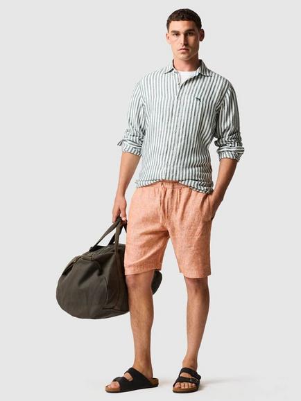 Rodd & Gunn Seadown Linen Slim Fit Stripe Shirt - view 2, Forest