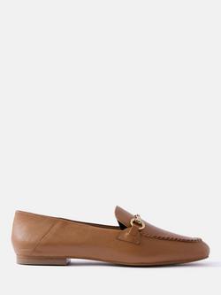 Mint Velvet Claire Leather Loafers, Brown Tan, Brown Tan