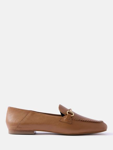 Mint Velvet Claire Leather Loafers, Brown Tan, Brown Tan