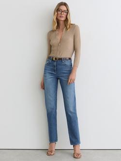 Reiss Petite Aubrey Slim Straight Leg Jeans, Mid Blue, Mid Blue