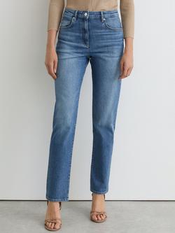 Reiss Petite Aubrey Slim Straight Leg Jeans, Mid Blue - view 2, Mid Blue