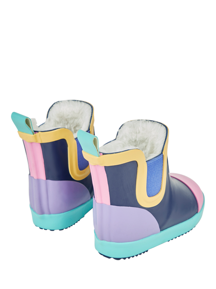 JoJo Maman Bébe Kids' Wellington Boots, Blue/Purple - view 2, Blue/Purple