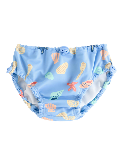 Lindex Baby Seaside Print Swim Briefs, Blue/Multi, Blue/Multi