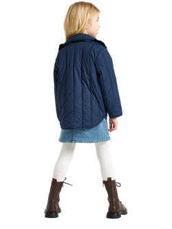 Lindex Kids' Water-Repellent Quilted Jacket, Dark Blue - view 2, Dark Blue