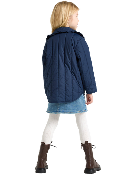 Lindex Kids' Water-Repellent Quilted Jacket, Dark Blue - view 2, Dark Blue